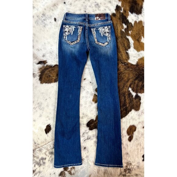 NEW Grace in LA Dream Catcher Pocket Bootcut Jeans in Easy Fit EB61803 - Picture 1 of 3